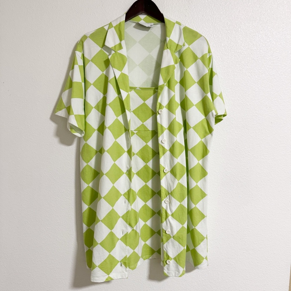 ASOS 2 Piece Overshirt and Cami Dress Harlequin Checker